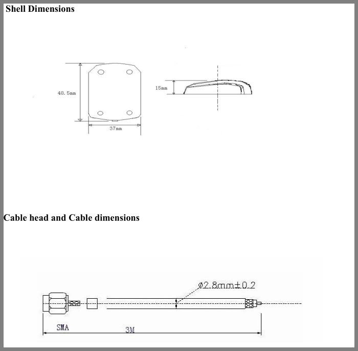 IP67 Waterproof SMA/Ts9/BNC Connector Glonass GPS Antena